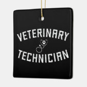Ornement En Céramique Technicien vétérinaire | Vet Tech Paw Stethoscope (Gauche)