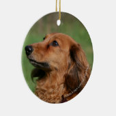 Ornement En Céramique Teckel miniature aux cheveux longs 2 (Droite)