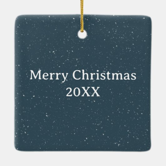 Ornement En Céramique Teddy Bear Watching Santa Claus (Dos)