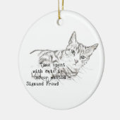 Ornement En Céramique Temps passé avec des chats… (Gauche)