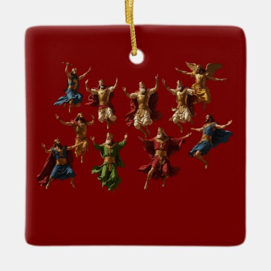 Ornement En Céramique Ten Lords Leaping The Ten Commandments Vector (Devant)