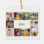 Ornement En Céramique Ten Photo Collage Générique Nous sommes bénis Noël<br><div class="desc">Dix Collage de photos année en revue Ornement de verre de Noël. Nous sommes bénis.</div>