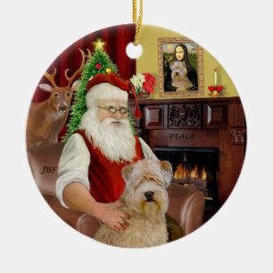 Ornement En Céramique Terrier de Wheaten de Santa