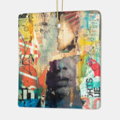 Ornement En Céramique Tête de collage (Gauche)