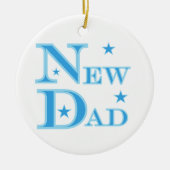 Ornement En Céramique Texte bleu Nouveau Cadeaux Papa (Devant)