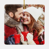 Ornement En Céramique Texte de machine à écrire Premier Noël Fiancé Roug (Dos)