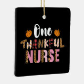 Ornement En Céramique Thanksgiving One Thankful Nurse Leopard Fall Groov (Droite)
