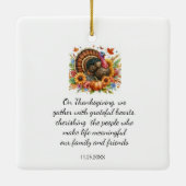 Ornement En Céramique Thanksgiving Tom Turkey Keepsaké (Dos)