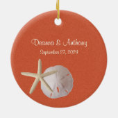 Ornement En Céramique Thème de plage Starfish Photo (Dos)