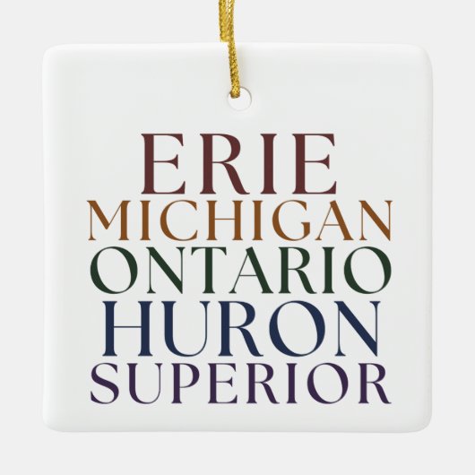 Ornement En Céramique Thème des Grands Lacs Arbre de Noël (Devant)