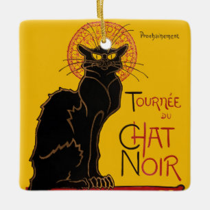 Ornement En Céramique Theophile Steinlen - Le Chat Noir Vintage
