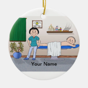 Ornement En Céramique Thérapeute de massage - femelle, cliente masculin