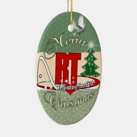 Ornement En Céramique Thérapeute respiratoire de NOËL droite (Droite)