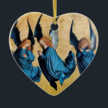 Ornement En Céramique THREE ANGELS Blue Sapphire Heart<br><div class="desc">Elegant,  artistic and classic design rielaborated from a Renaissance painting.</div>