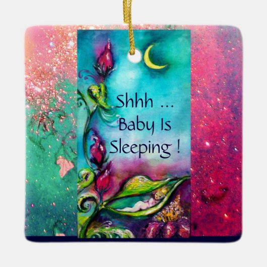 ORNEMENT EN CÉRAMIQUE THUMBELINA, PANIER À FLEURS ET BOUTEILLE (Devant)