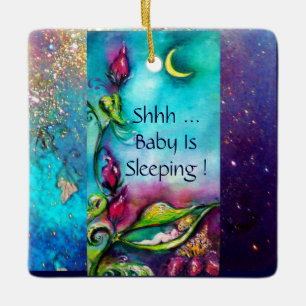 ORNEMENT EN CÉRAMIQUE THUMBELINA ROSE RUBY AFFICHETTE DE PORTE DU MONOGR