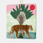 Ornement En Céramique Tigre au coucher du soleil (Gauche)