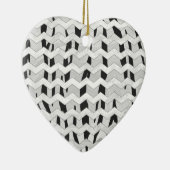 Ornement En Céramique Tigre Cheveron noir et blanc (Droite)