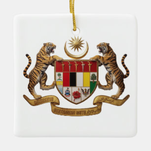 Ornement En Céramique tigre du drapeau emblème symbole armoiries blason