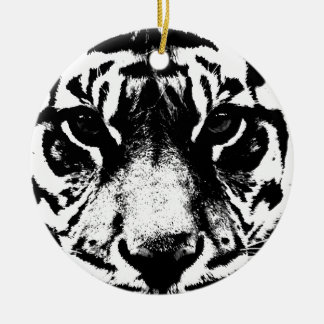 Ornement En Céramique Tigre noir et blanc