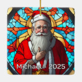 Ornement En Céramique Timeless Stained Glass Santa (Dos)