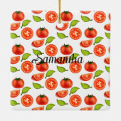 Ornement En Céramique Tomates Et Feuilles D'Orégano (Dos)