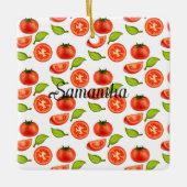 Ornement En Céramique Tomates Et Feuilles D'Orégano (Devant)