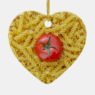 Ornement En Céramique Tomato with fusilli pasta