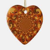 Ornement En Céramique Tons Abstraits orange, marron et vert (Droite)