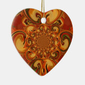 Ornement En Céramique Tons Motifs tourbillonnants Orange, Brown, vert (Droite)