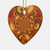 Ornement En Céramique Tons Motifs tourbillonnants Orange, Brown, vert (Gauche)