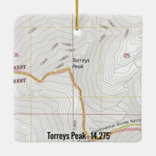 Ornement En Céramique Torreys Peak Colorado Topo