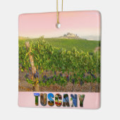 Ornement En Céramique Toscane Italie Vignoble italien Noël rose (Gauche)
