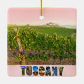 Ornement En Céramique Toscane Italie Vignoble italien Noël rose (Dos)