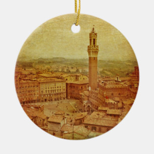 Ornement En Céramique Toscane vintage, Sienne médiévale