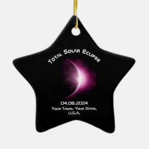 Ornement En Céramique TOTAL PERSONNALISÉ SOLAR ECLIPSE 2024 Ceramic Star