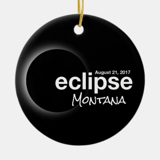 Ornement En Céramique Total Solar Eclipse 2017 - Montana (Devant)