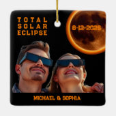 Ornement En Céramique Total Solar Eclipse 2026 Souvenir (Dos)