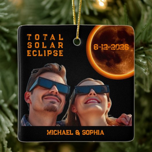 Ornement En Céramique Total Solar Eclipse 2026 Souvenir