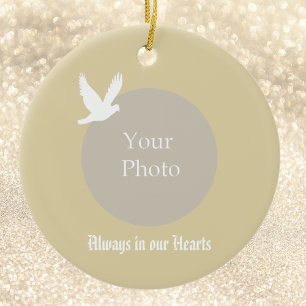 Ornement En Céramique Toujours dans nos coeurs Memorial Noël Ornament