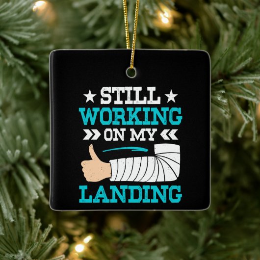 Ornement En Céramique Toujours Travailler Sur Mon Atterrissage, Survivan (Arbre)