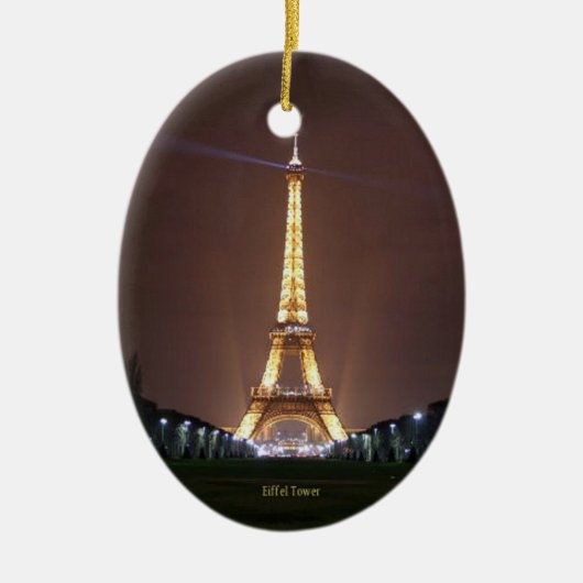 Ornement En Céramique Tour Eiffel en soirée (Devant)