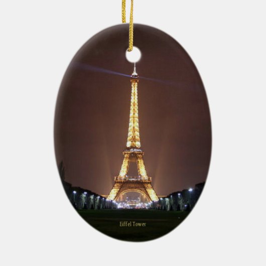 Ornement En Céramique Tour Eiffel en soirée (Dos)