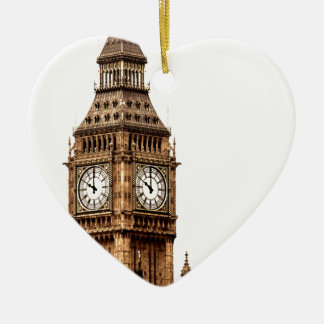 Ornement En Céramique Tour Sepia Big Ben