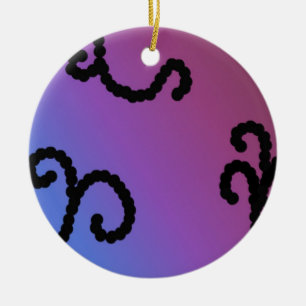 Ornement En Céramique Tourbillon perlé violet et noir élégant