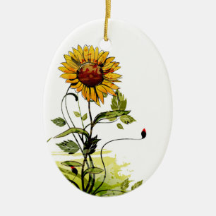 Ornement En Céramique Tournesol