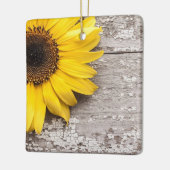 Ornement En Céramique Tournesol sur une table en bois (Gauche)