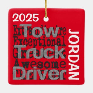 Ornement En Céramique Tow Truck Driver Extraordinaire CUSTOM