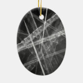 Ornement En Céramique Traces Jet en noir et blanc (Dos)