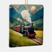 Ornement En Céramique Train à vapeur vintage (Droite)